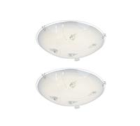 Plafonnier plafonnier lampe de salle à manger lampe design LED avec cristaux et lignes, verre métal, 1x LED 8 watts 640 lumens blanc chaud, D 25 cm, lot de 2