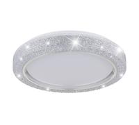 Plafonnier plafonnier lampe de salle à manger lampe design LED avec cristaux, métal plastique, 1x LED 24 watts 1400 lumens blanc neutre, D 40 cm