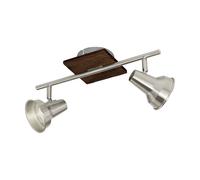 Plafonnier Plafonnier lampe de salle à manger LED 2 spots de plafond flamme avec spots orientables, métal noir, 2x 3,3 watts 2x 240 lumens 3000 Kelvin, LxH 41x16,5 cm