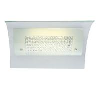 Plafonnier plafonnier lampe de salon en cristal, verre satiné classique transparent, LED 15W 1100Lm blanc neutre, HxLxL 10,5x34x35cm