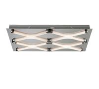 Plafonnier plafonnier lampe de salon lampe de chambre lampe de couloir, chrome satiné, LED 7W 405Lm blanc chaud, LxPxH 58x34x6cm