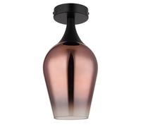 Plafonnier plafonnier lampe de salon verre cuivre lampe de couloir noir H 30 cm