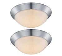 Plafonnier plafonnier lampe design lampe de salon opale satiné rond, métal plastique, 1x LED 12 watts 960 lumens blanc chaud, DxH 26x10 cm