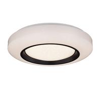 Plafonnier plafonnier lampe d'intérieur acrylique métal blanc opale noir dimmable avec télécommande, décor scintillant, circuit CCT, 1x LED 40 watt 2620 lumens blanc chaud / froid, DxH 50x11cm