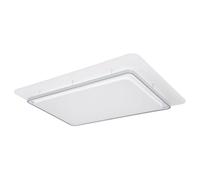 Plafonnier plafonnier lampe d'intérieur lampe design plafonnier éclairage salon, télécommandeterie CCT, métal blanc opale, 1x LED 150 watt 5500 lumens blanc chaud à froid, HxLxP 10,5x95x63 cm