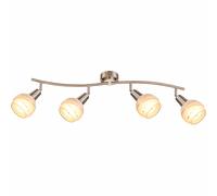 Plafonnier Plafonnier LED à 4 lampes, plafonnier orientable avec abat-jour en verre, métal, 4x E14 5W 400Lm blanc chaud, LxPxH 70x31,5x21,1 cm