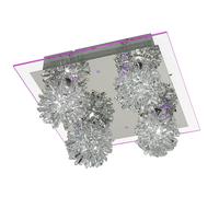 Plafonnier Plafonnier LED violet Alu Verre Métal SAPHIR 990013-4