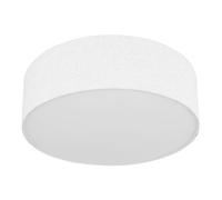 Plafonnier plafonnier rond blanc tissu lampe blanche textile, salon, abat-jour en tissu métallique, 3x douilles E27, DxH 40x12cm