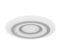 Plafonnier Plafonnier rond métal, blanc, opale, anthracite, dimmable, télécommande, commutation CCT, 1x LED, 46 watts 3200 lumens blanc chaud/blanc froid, DxH : 50x7 cm