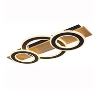 Plafonnier plafonnier salle à manger lampe en bois anneaux 3 ampoules LED L 73cm