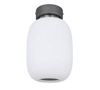 Plafonnier plafonnier salon lumière chambre lampe cuisine lumière ovale, métal verre graphite nickel, 1x LED 21W 1237Lm 3000K blanc chaud, H 32,5 cm