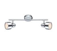 Plafonnier Plafonnier Spot Spot Spot Lampe de salon Eclairage de couloir, 2 spots flamme mobiles, Chrome clair, 2x LED 4W 250Lm blanc chaud, LxPxH 38x8x16cm