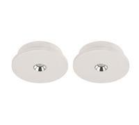 Plafonnier plâtre lampe de cuisine blanche plafonnier moderne chromé, LED 4W 200Lm blanc chaud, DxH 16x4,5 cm, lot de 2