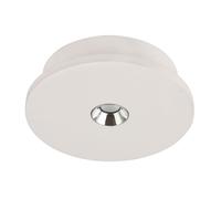 Plafonnier plâtre lampe de cuisine blanche plafonnier moderne chromé, LED 4W 200Lm blanc chaud, DxH 16x4,5 cm