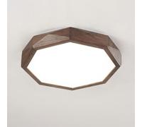 Plafonnier polygonal moderne et minimaliste de style Wabi Sabi japonais avec transfert de grain de bois, cadre en métal, abat-jour en acrylique, décoration ultra fine, luminaire de plafond(52cm)