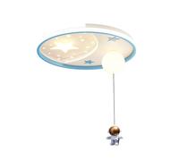 Plafonnier pour Enfants créatif Rond encastré lumières Chambre LED Lustre avec Pendentif Astronaute 3000K-6000K Lampe Chambre d'enfant Cuisine Salon