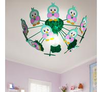 Plafonnier pour salle de jeux pour enfants, lampe de projecteur, motifs de hibou dans un ensemble comprenant des ampoules LED