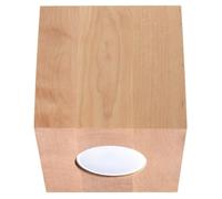 Plafonnier - QUAD - Spot Moderne - Bois Naturel - 1 Ampoule GU10 - Efficacit