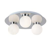 Plafonnier Rabalux Becca 3 globes blanc/chrome G9 IP44