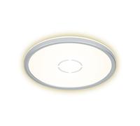 Plafonnier rétro-éclairé LED rond Lampe de couloir argent Lampe de cuisine, rétro-éclairage, 18W 2400lm blanc neutre, DxH 29,3 x 2,8cm