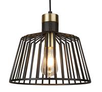 Plafonnier rétro luminaire suspendu salon cage design lampe à suspension noir or projecteur