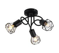 Plafonnier RETRO noir salon éclairage cage spot cocarde spot lampe Globo 58402S-3D