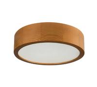 Plafonnier rond bois clair/verre blanc Kanlux Jasmin E27