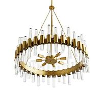 Plafonnier Rond en cuivre Complet Lustres en Verre soufflé en Cristal élégant Décoration intérieure Romantique Luminaire Suspendu encastré Éclairage Créativité Lampe Suspendue pour Salon, Chambre à