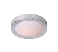 Plafonnier rond Lucide Fresh 27cm blanc/argent E27 20W