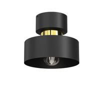 Plafonnier rond noir mat et or Marti E27 15W Luminex