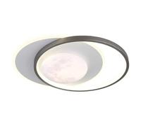 Plafonnier rond pour chambre à coucher Motif lune Gris Blanc D 36,9 cm