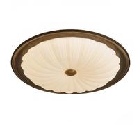 Plafonnier Rond Style Rétro Milieu Du Siècle, Cadre En Métal Finition Noyer, Diffuseur Texturé En Forme de Fleur, Plafond, Montage Encastré, Semi-Encastré, Luminaire Suspendu Pour Salon, Maison (18,89