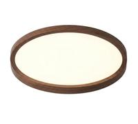 Plafonnier Rond Ultra-Mince, Lampe Fine Imitation Bois de Noyer, Luminaire Discret de 1,6 Cm, Décoration Rétro Milieu Du Siècle Pour Chambre, Bureau, Couloir, Grenier, Buanderie (47 Cm)/14,57" (37 Cm)