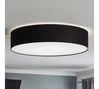 Plafonnier Rondo TK Lighting, dimmable, noir, Chambre à coucher, Textile / Tissu / Soie, Moderne, Plafonnier Tissu