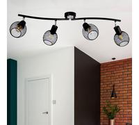 Plafonnier salle à manger boule spot lampe cage noire lampe rail Nino lumières 81020408