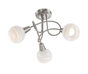Plafonnier salle à manger Rondell lampe télécommande gradateur argent dans un ensemble comprenant des ampoules LED RGB
