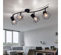 Plafonnier salle à manger spot poutre couloir barre pivotant noir Globo 54017-4
