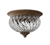 Plafonnier salon lampe lampe acier verre perle bronze D 30,5 cm 2 flammes