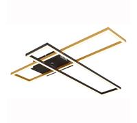 Plafonnier salon lumière plafonnier salle à manger lampe chambre lumière, métal aluminium noir or, mobile, LED 30W 1370Lm 3000K blanc chaud, L 80 cm