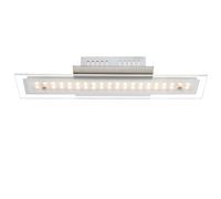 Plafonnier salon lumière salle à manger lampe plafonnier chambre lumière lampe de couloir, métal verre chrome blanc, 1x LED 8W 590Lm 3000K blanc chaud, L 40 cm