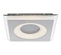 Plafonnier salon lumière salle à manger lampe plafonnier cuisine lampe chambre lumière, métal acrylique miroir nickel satiné mat, LED 20W 935Lm 3000K blanc chaud, L 34 cm