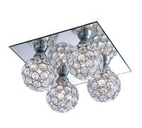 Plafonnier salon miroir boule de cristal lumineuse spots en set comprenant des ampoules LED