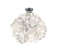 Plafonnier salon plafonnier lampe de salle à manger lampe de chambre design fleurs, métal plastique chrome blanc, 1x E27, H 58 cm