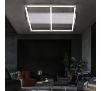 Plafonnier salon plafonnier lampe de salon moderne LED, tige design, métal, 1x LED 25W 1300Lm blanc chaud, LxPxH 77,8 x 74,2 x 7 cm