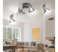 Plafonnier salon salle à manger éclairage aspect bois spot orientable TRIO 850000430