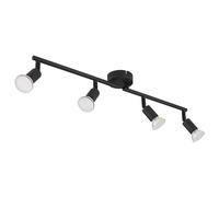 Plafonnier Salon Spotleiste Plafonnier 4 flammes noir ajustable, métal, 4x GU10, L 60 cm