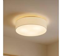 Plafonnier Sebatin Lindby, dimmable, beige, Chambre à coucher, Textile / Tissu / Soie, Moderne, Plafonnier Tissu