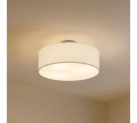 Plafonnier Sebatin Lindby, dimmable, blanc, Chambre à coucher, Textile / Tissu / Soie, Moderne, Plafonnier Tissu
