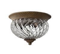 Plafonnier semi-affleurant à 2 ampoules, bronze perle, E27