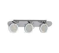 Plafonnier semi-encastré à LED chromé 3000K blanc chaud 3xLED